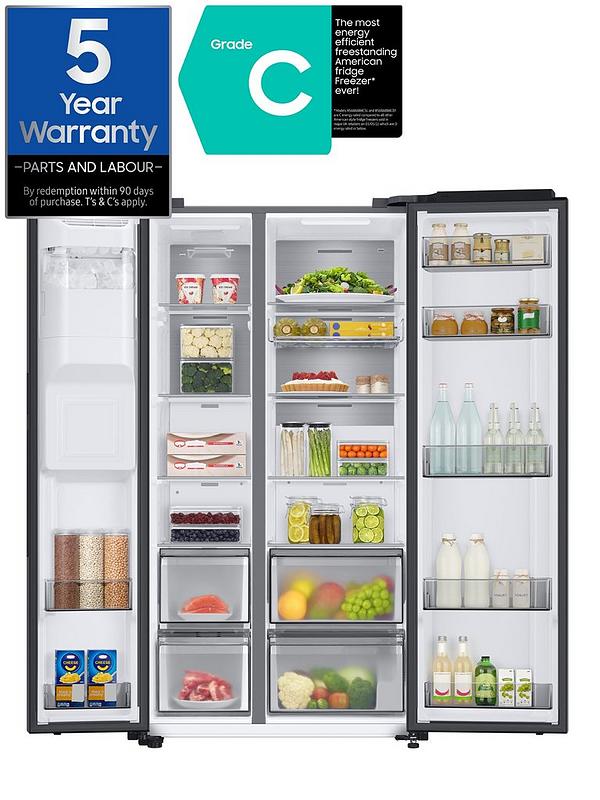 Samsung Series 8 RS68A884CB1/EU American-Style Fridge Freezer with SpaceMax™ Technology - C Rated - Black Stainless Steel - Image 2